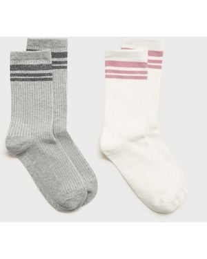 MANGO TEEN 2 Pack Mixed Socks - White