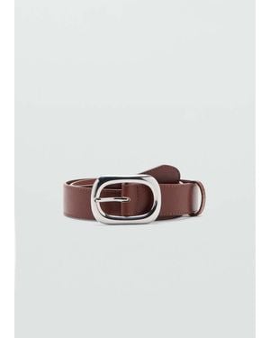 Mango Oval Buckle Belt - Brown