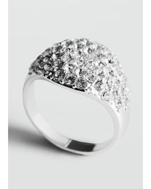 Mango Bague Cristaux Argent - Gris