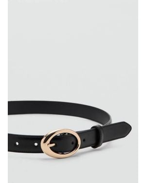 Mango Oval Buckle Belt - Black