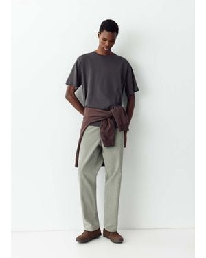 MANGO TEEN Straight Corduroy Trousers - Green