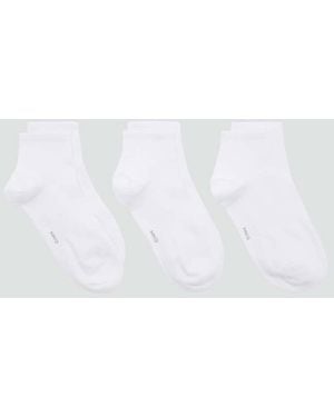 Mango Pack Of 3 Cotton Socks - White