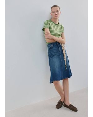 Mango Striped Cotton T-Shirt - Blue