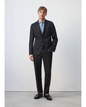 Mango Amalfi Slim Fit Suit Jacket - Blue