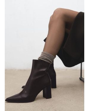 Mango Ankle Boots With Block Heel - Black