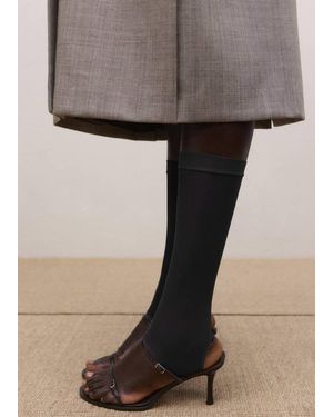 Mango Open-Toe Socks - Grey
