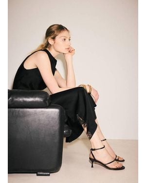 Mango Heeled Sandal With Crossed Straps - Black