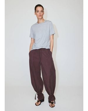 Mango Baggy Trousers With Ties - Red