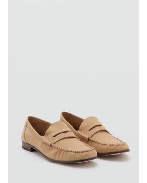 Mango Nubuck Leather Moccasin Mask Moccasin - Natural