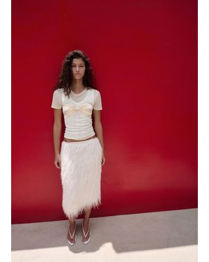 Mango Midi Skirt With Textured Yarn