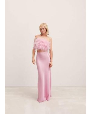 Mango Satin Maxi-Skirt Pastel - Pink