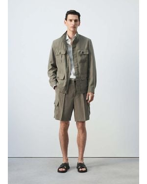 Mango Modal Pocket Jacket - Green
