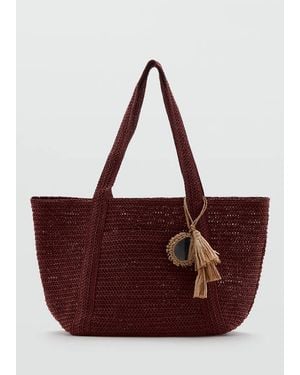 Mango Natural Fiber Tote Bag - Purple