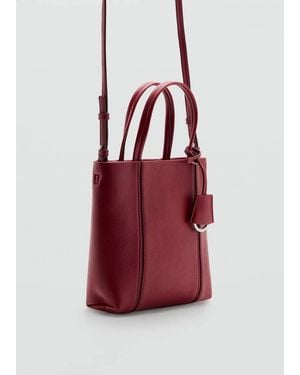 Mango Mini Rectangular Handbag With Handles - Red
