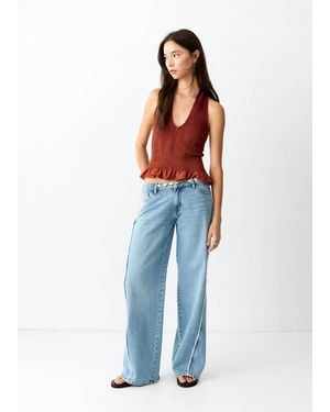 MANGO TEEN Frilly Ruffled Top - Blue