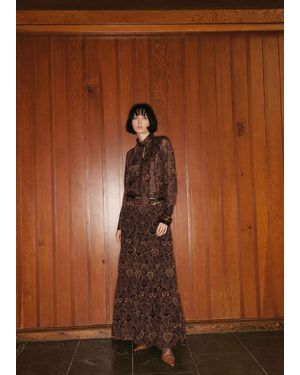 Mango Paisley-Print Blouse With Foulard - Brown