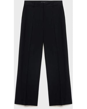 Mango Straight Mid-Rise Trousers - Blue