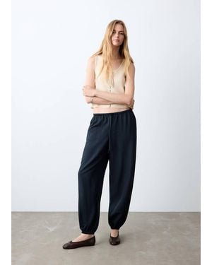 MANGO TEEN Balloon Cotton Trousers - White