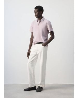 Mango Slim Fit Cotton Piqué Blend Polo - Multicolour