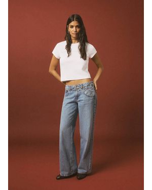 MANGO TEEN Embroidered Detail T-Shirt - Brown