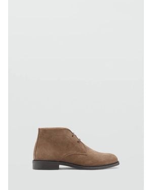 Mango Suede Leather Ankle Boots - Brown
