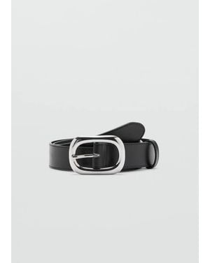 Mango Oval Buckle Belt - Blue