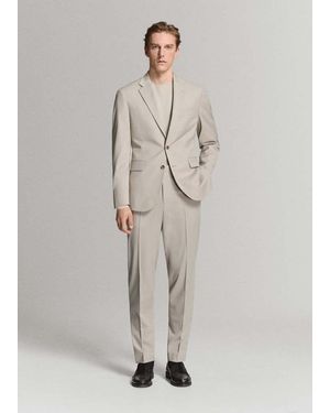 Mango Milan Slim-Fit Suit Jacket - Natural