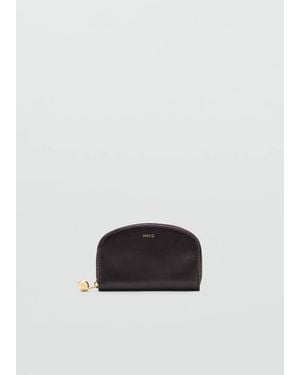Mango Medium Wallet With Mini-Bead Embellishment - Brown