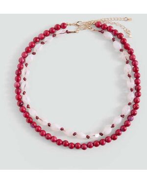 MANGO TEEN Combined Necklace Pack - Pink