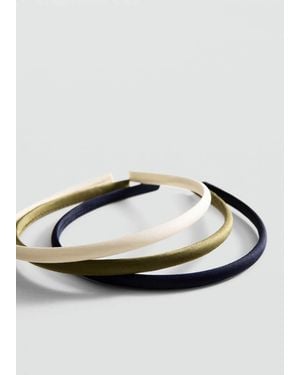 Mango Set Of 3 Satin Headbands - Metallic
