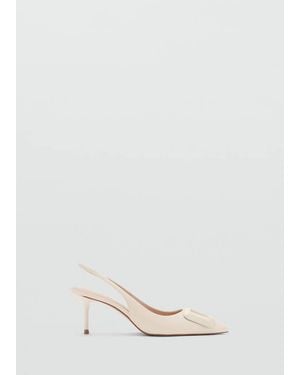 Mango Patent Heeled Shoes - Natural