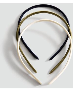 Mango Set Of 3 Satin Headbands - Metallic
