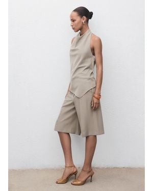Mango Asymmetrical Open-Back Top - Natural