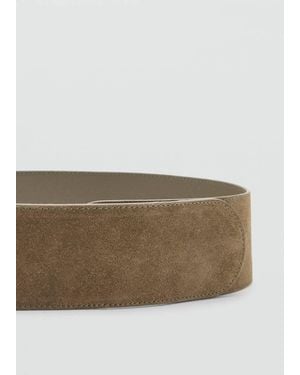 Mango Suede Leather Belt - Grey