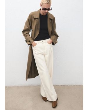 Mango Suede Block-Heel Boots - Natural