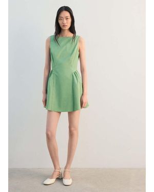 Mango A-Linien Baumwollkleid - Grün