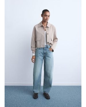Mango High-Rise Balloon Jeans - Blue