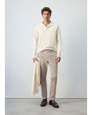 Mango Polo 100% Cotone Slim-Fit Bianco Sporco - Neutro