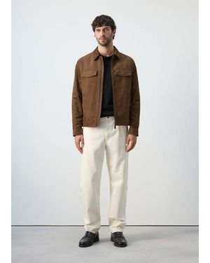 Mango Suede-Effect Jacket With Pockets - Multicolour