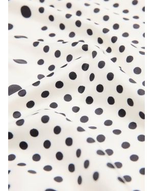 Mango Satin Check-Print Scarf - Grey