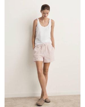 Mango Zweiteiliger Pyjama Aus Baumwolle Mit Trägern - Natur