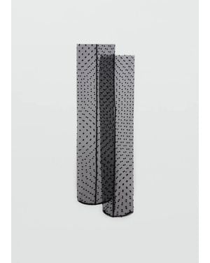 Mango Plumeti Socks - Grey