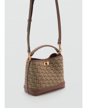 Mango Mini Shopper Bag With Printed Logo - White