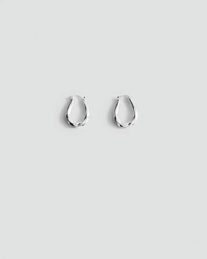 Mango Embossed Hoop Earrings - Blue