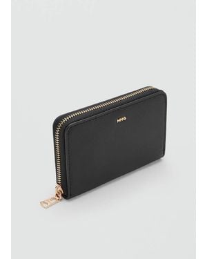 Mango Medium Wallet With Saffiano Effect - White