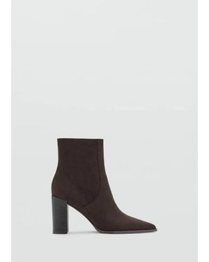 Mango Pointed Heel Ankle Boot - White