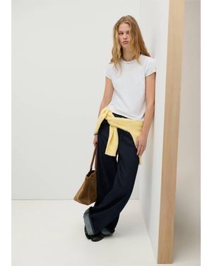 MANGO TEEN Cotton T-Shirt With Stitching Details - White