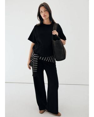 Mango Maternity T-Shirt With Stitching Detail - Blue