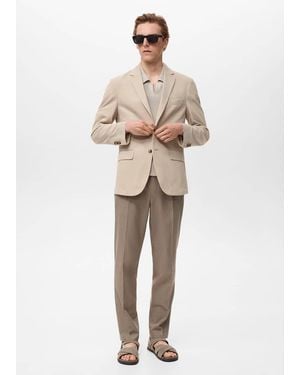 Mango Verner Slim-Fit Cotton Jacket - Natural