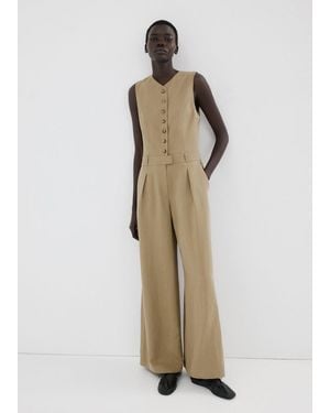 Mango Lyocell Combined Jumpsuit - Natural